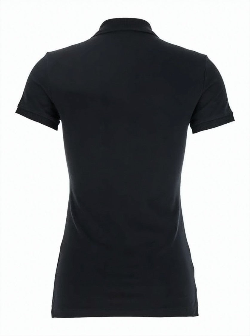 Fitted Black Polo Shirt With Classic Collar And Embroidered Logo