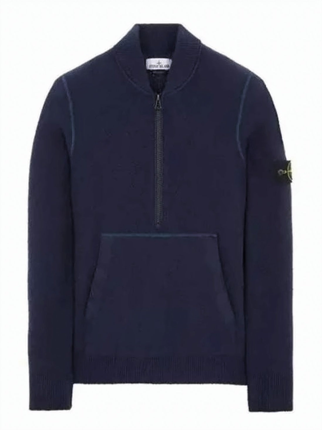 Black Long-Sleeve Zip Collar Top
