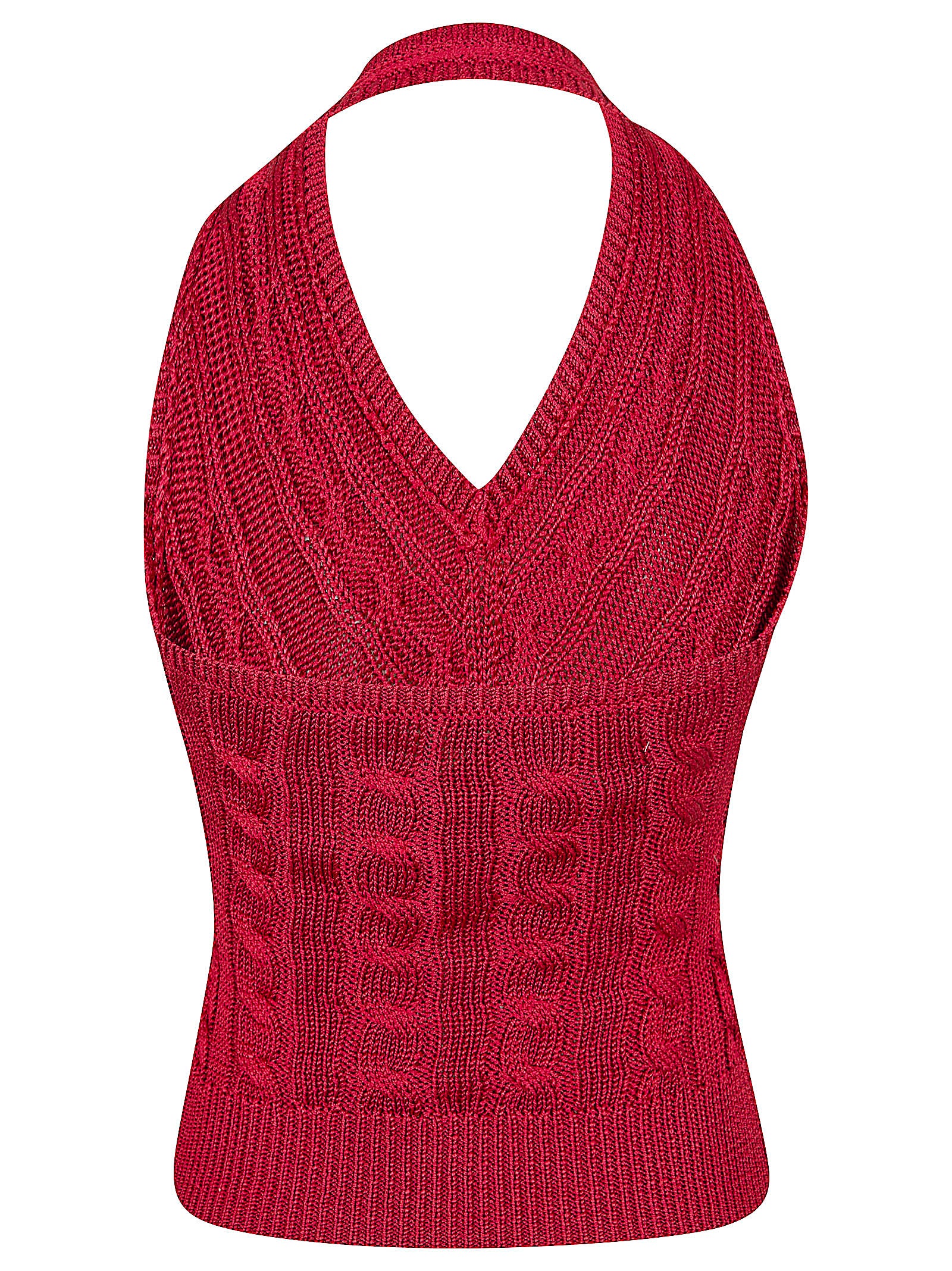 Cable Knit Halterneck Knit Top