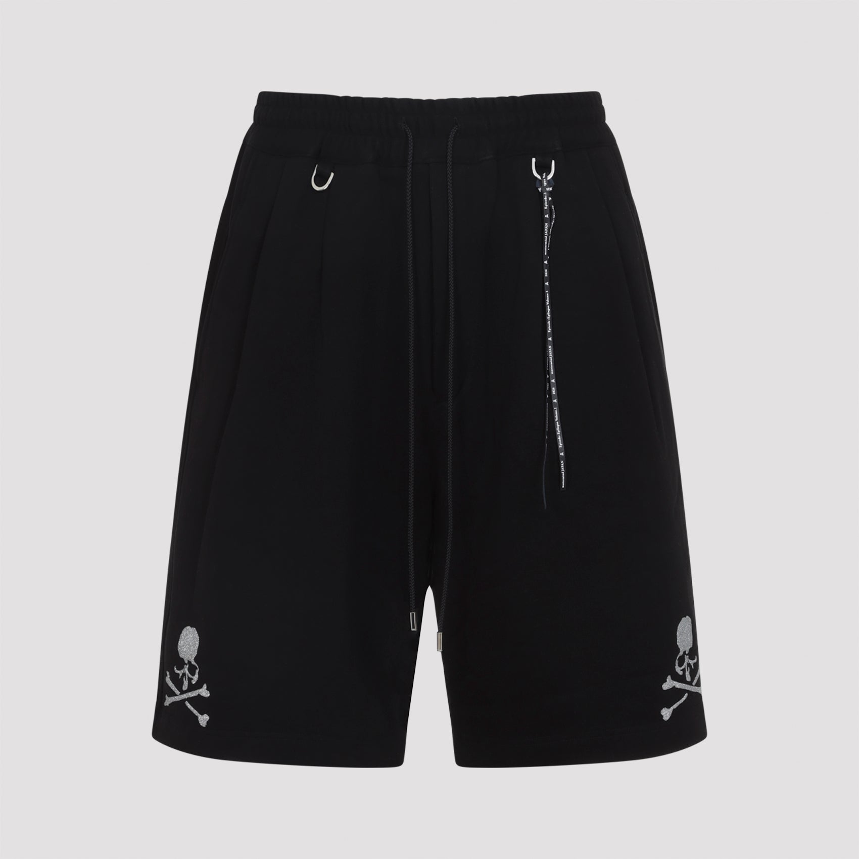 Black Bermuda Shorts with Elastic Waistband