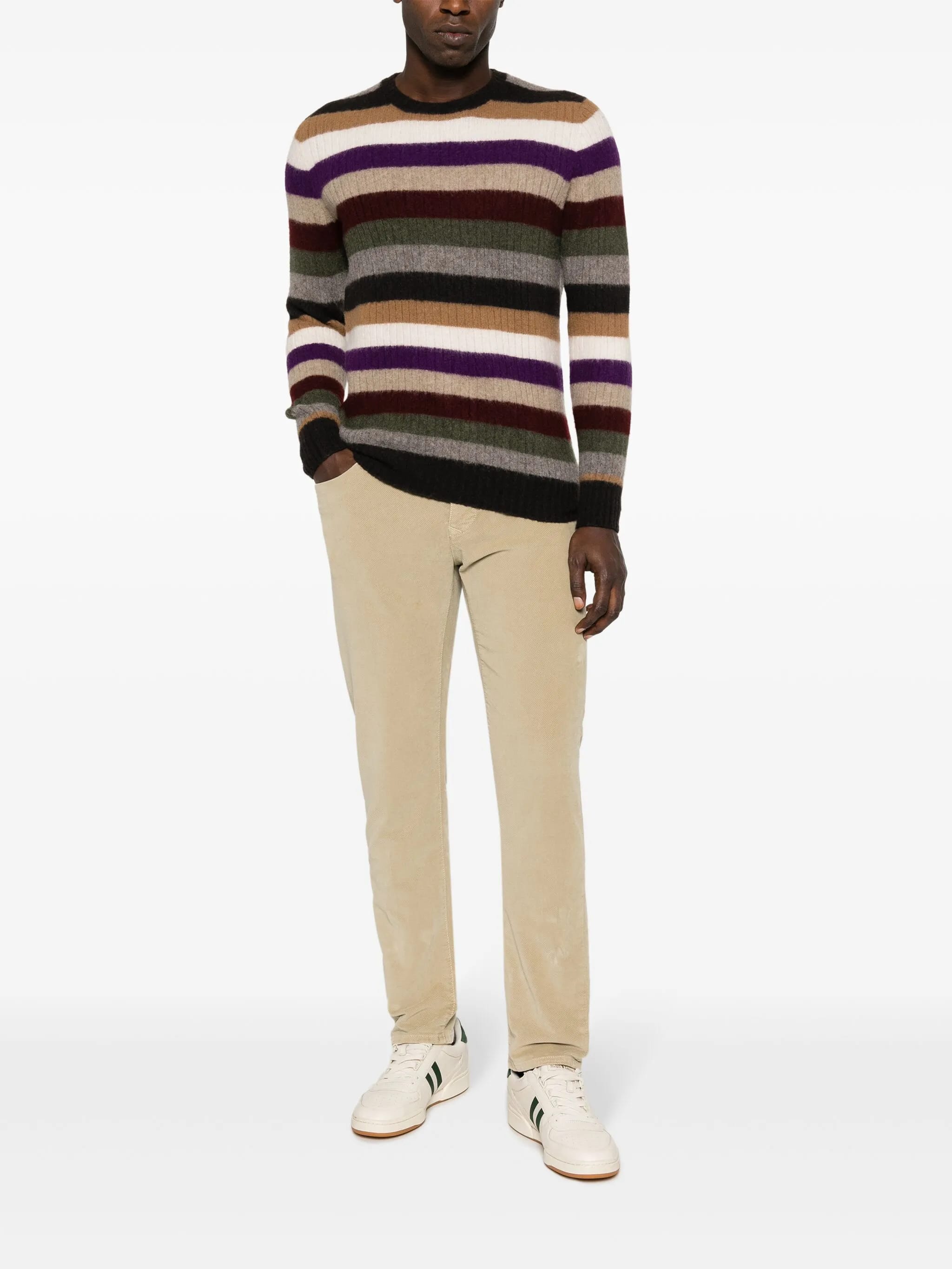 Neutral Pantalone Vintage Straight-Leg Cotton Pants