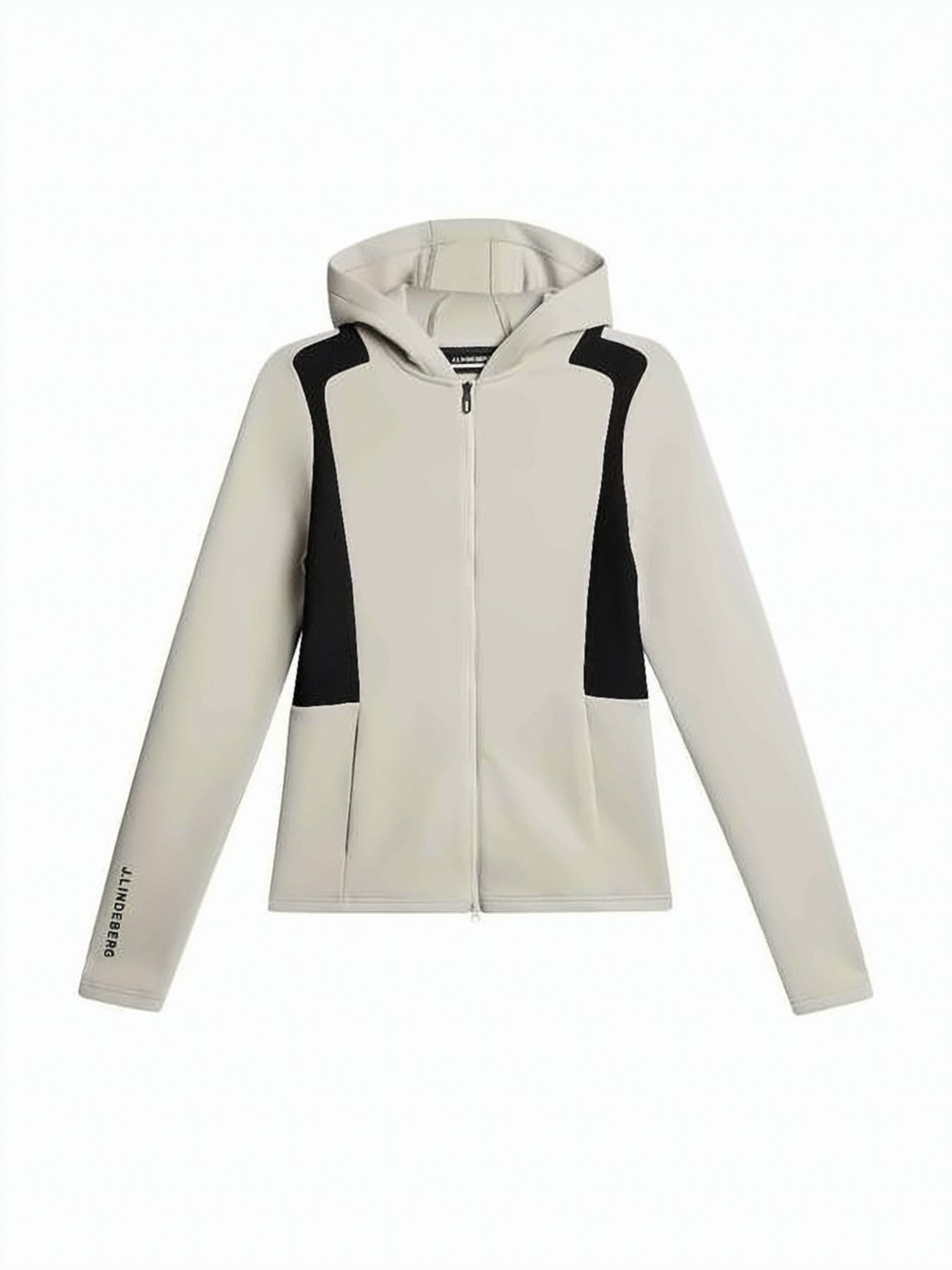 Fitted Zip-Up Hoodie with Contrasting Panels