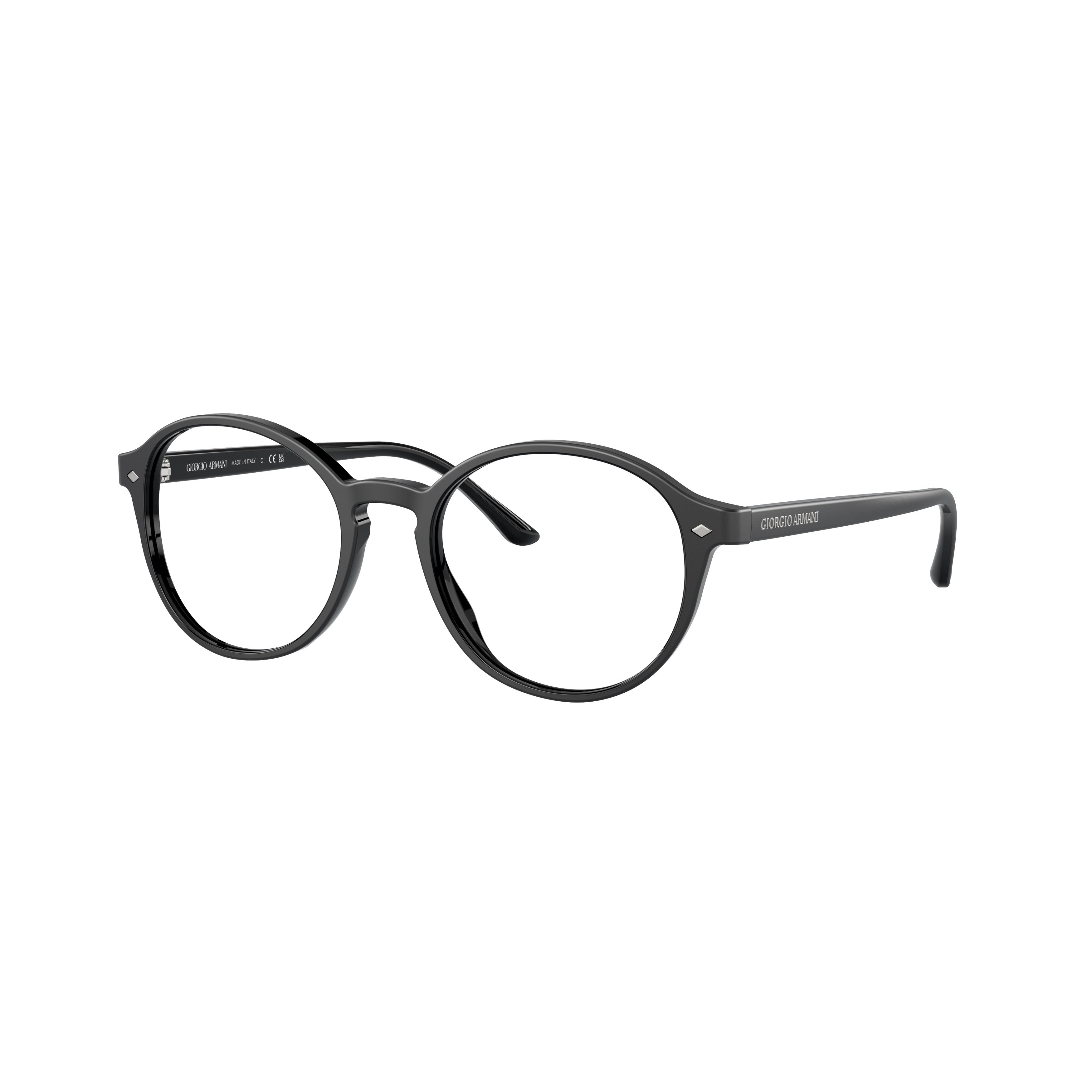 0ar7004 Classic Round Frame Eyeglasses with Polished Black Finish