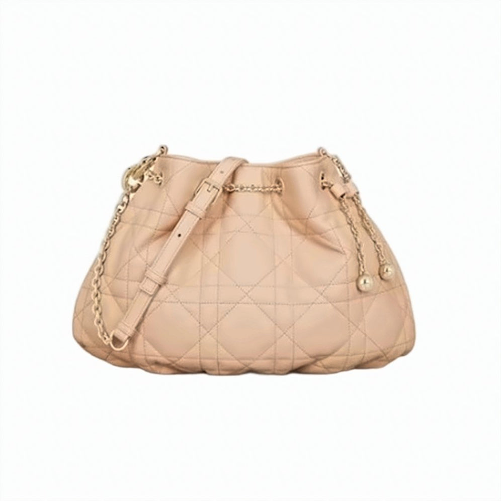 Quilted Shoulder Bag with Gold-tone Accents