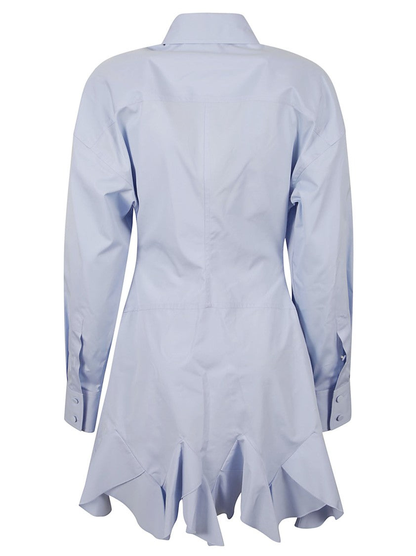 Pointed Collar Shirt Dress