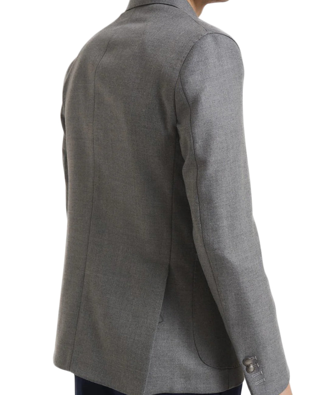 Double-Breasted Tailored Jacket with Reverse Collar