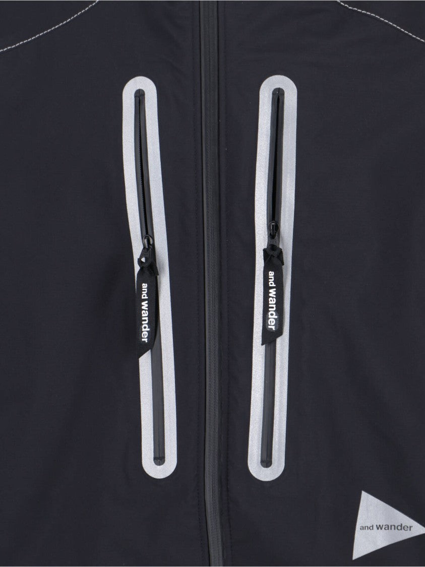 Zip Jacket, In Black Waterproof "Pertex Shield" Fabric