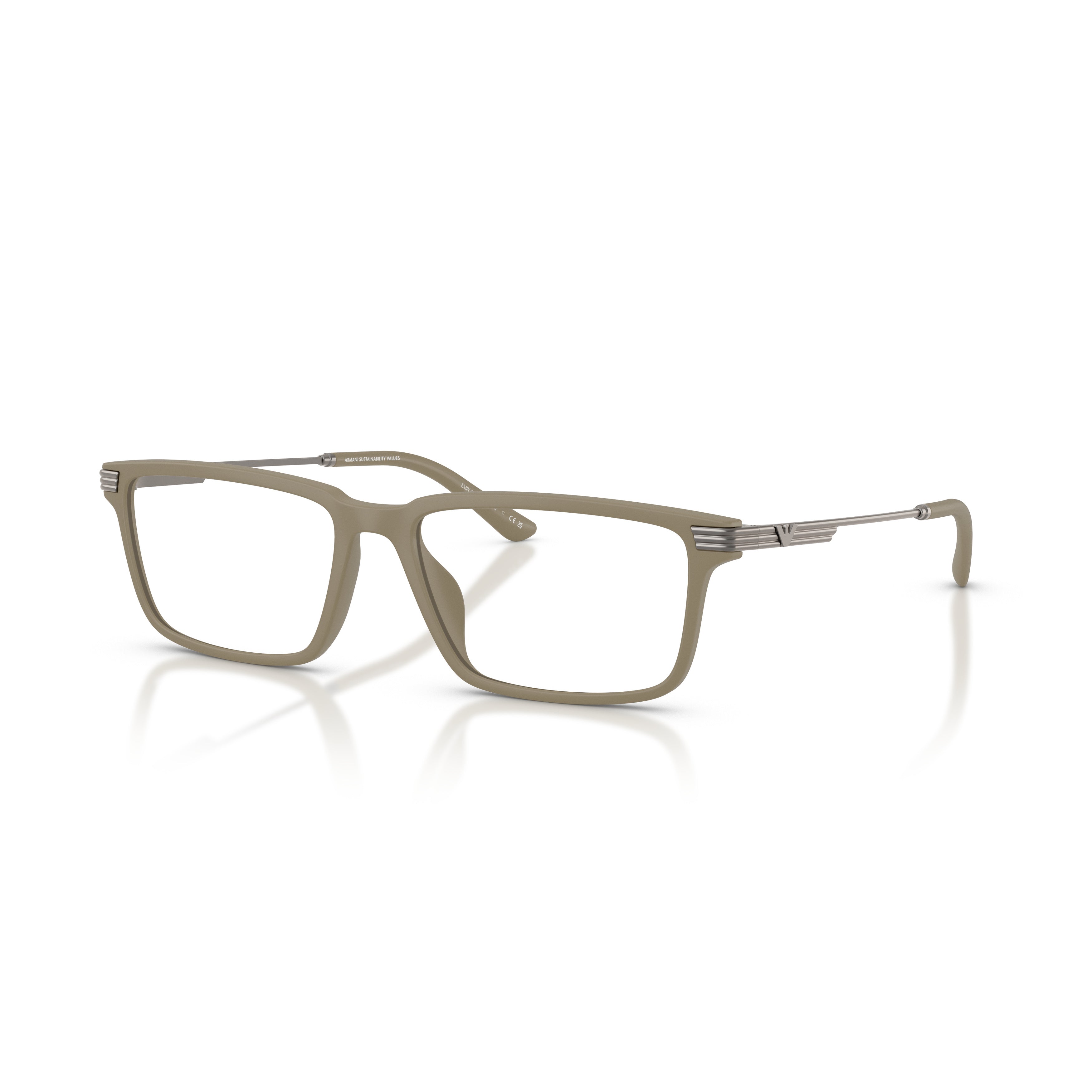 0ea3268u Rectangular Matte Finish Eyeglasses with Metallic Accents