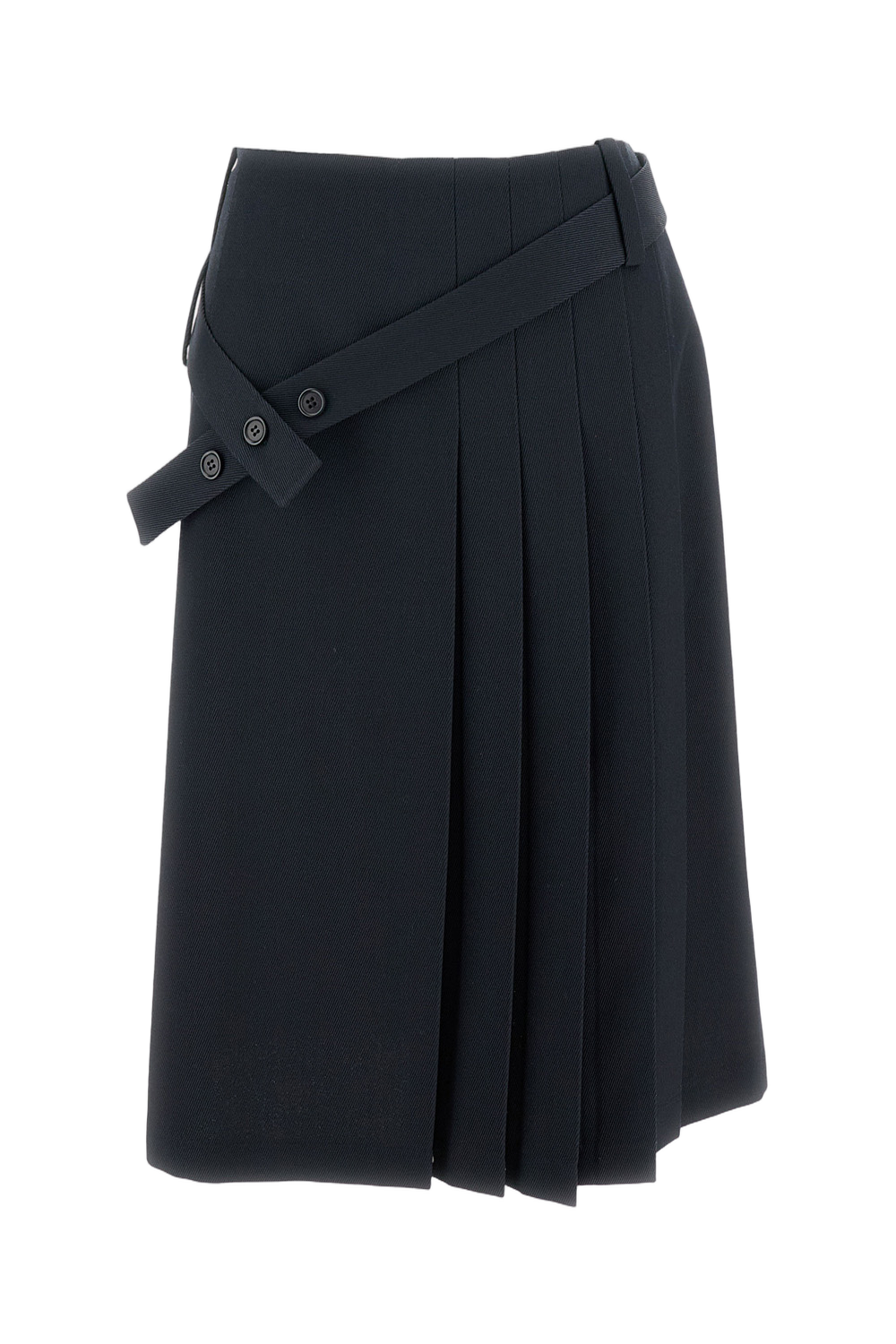 Flared Blue Skirt With Smooth Texture