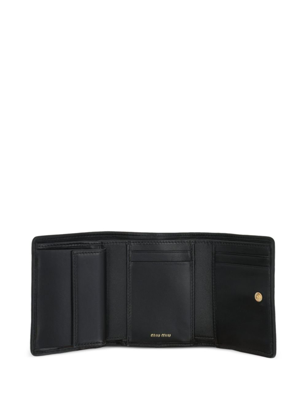 Ruched Texture Nappa Leather Wallet with Flap Closure