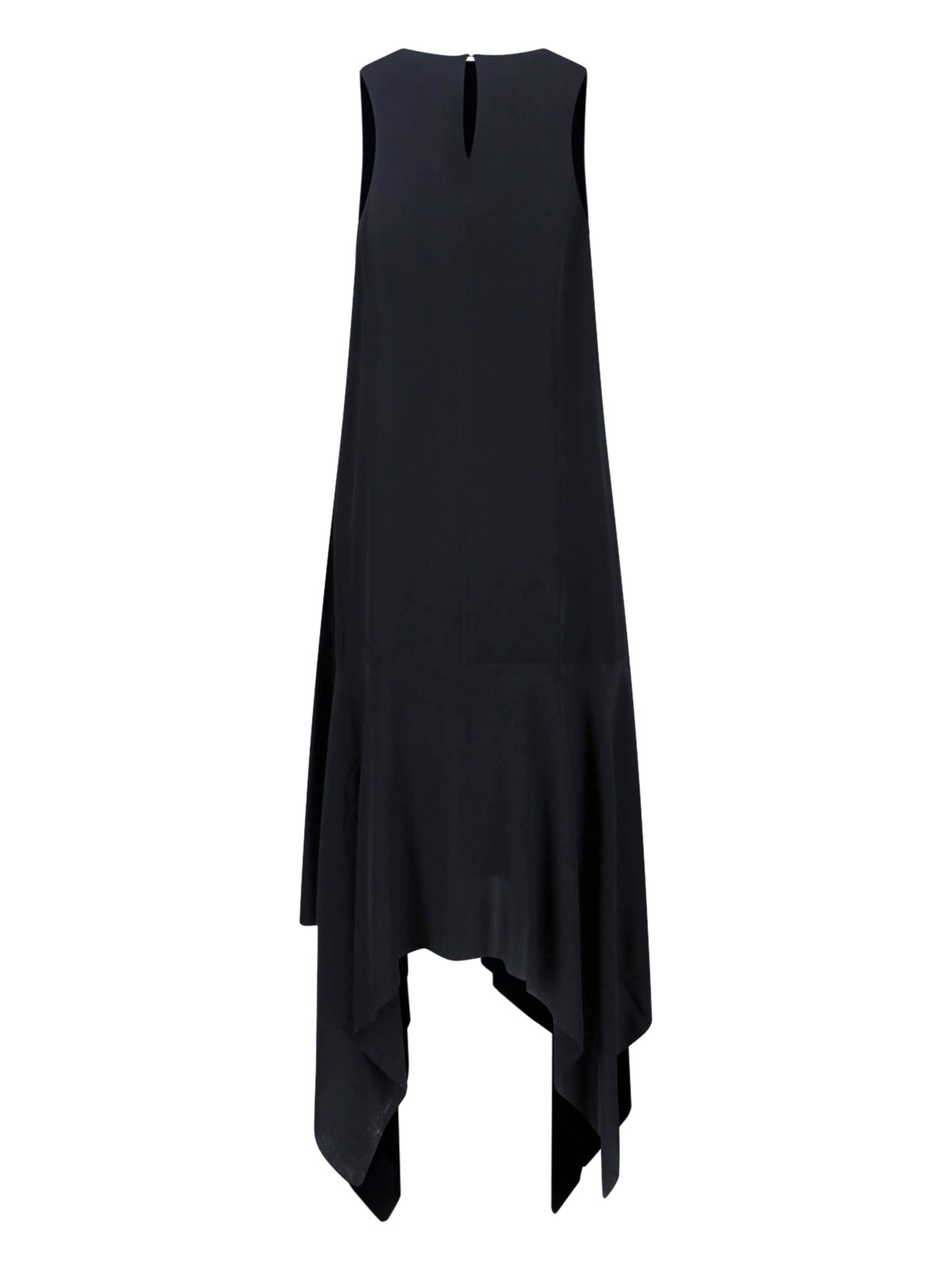 Black Scarf Hem Asymmetrical Midi Dress