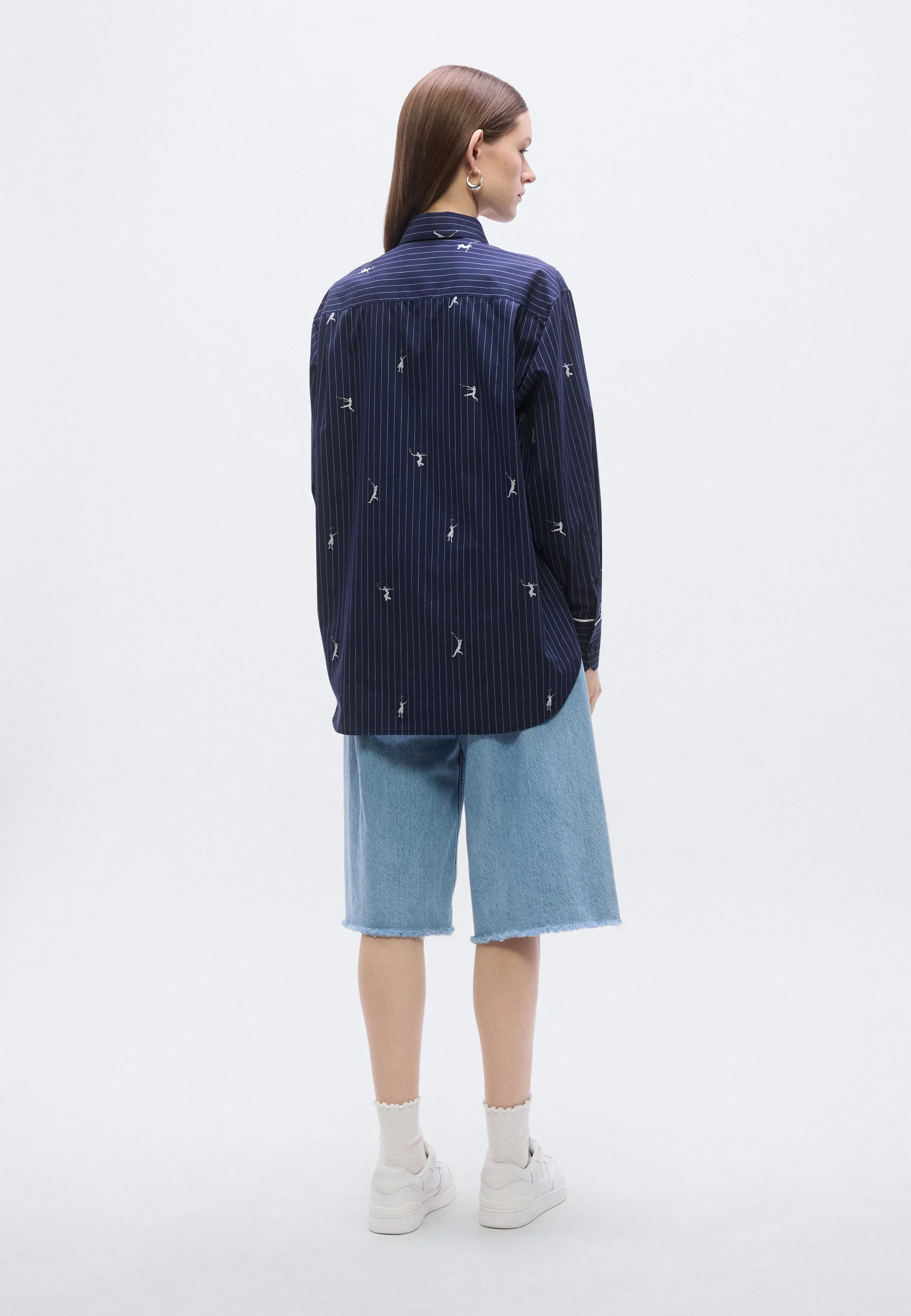 Blue Monogram Jacquard Oversized Shirt