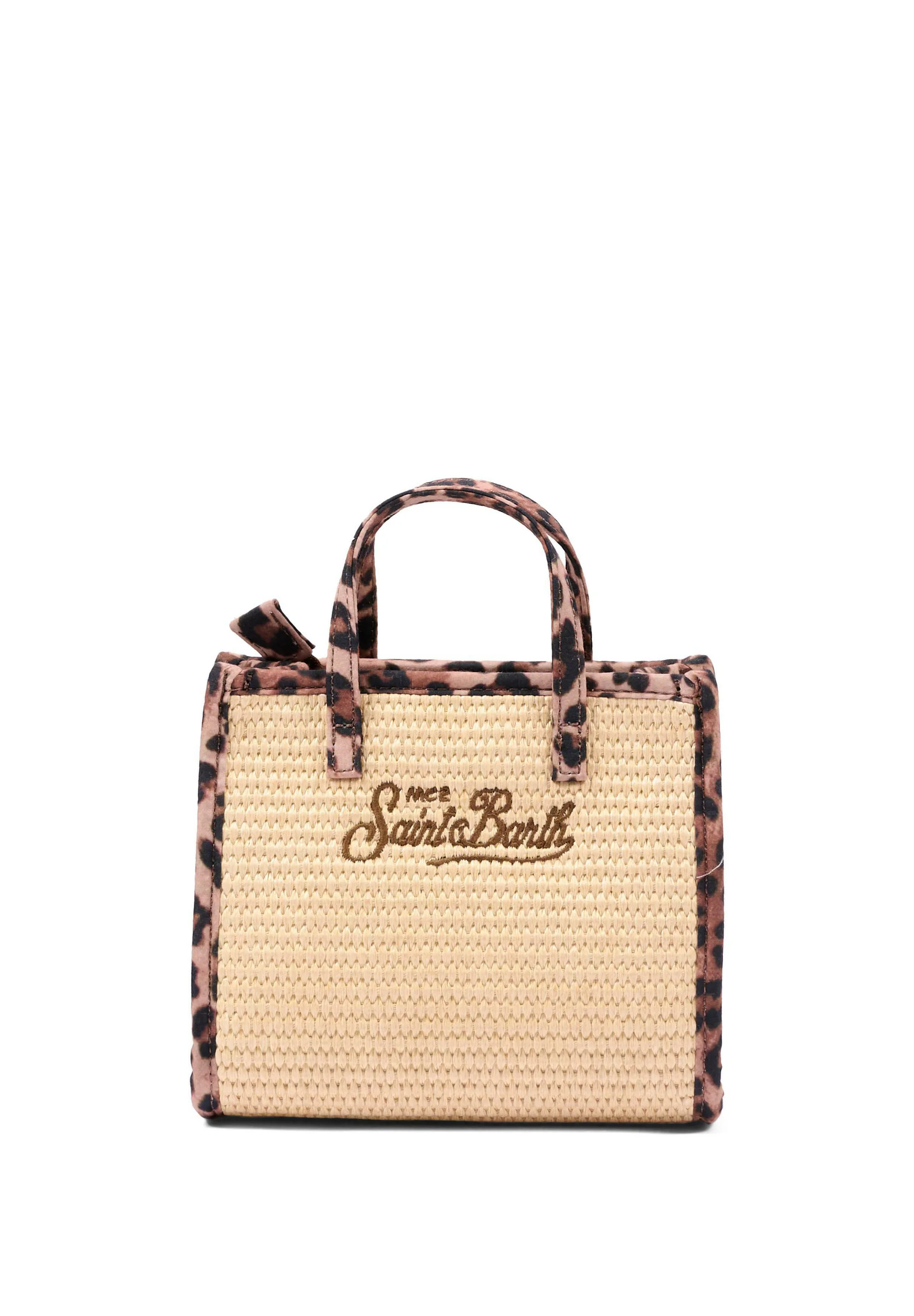 Leopard Print Vivian Straw Bag
