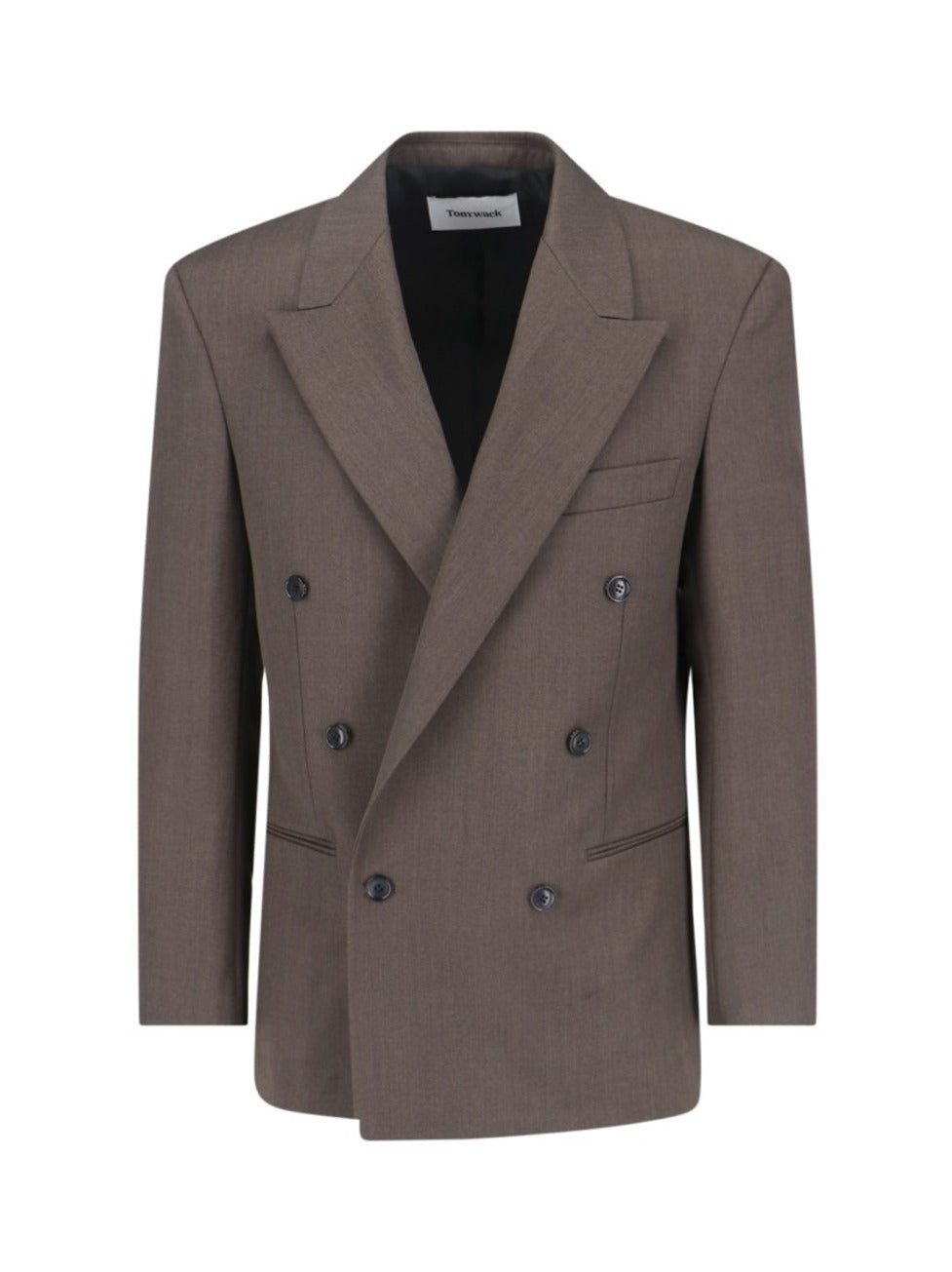 Double-Breasted Brown Blazer With Wide Lapels