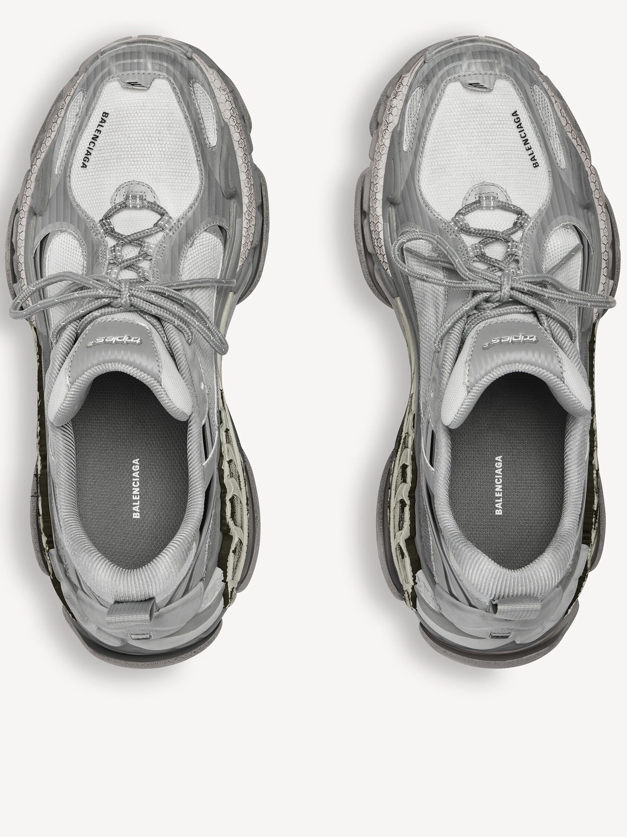 Grey Triple S Chunky Layered Sneakers