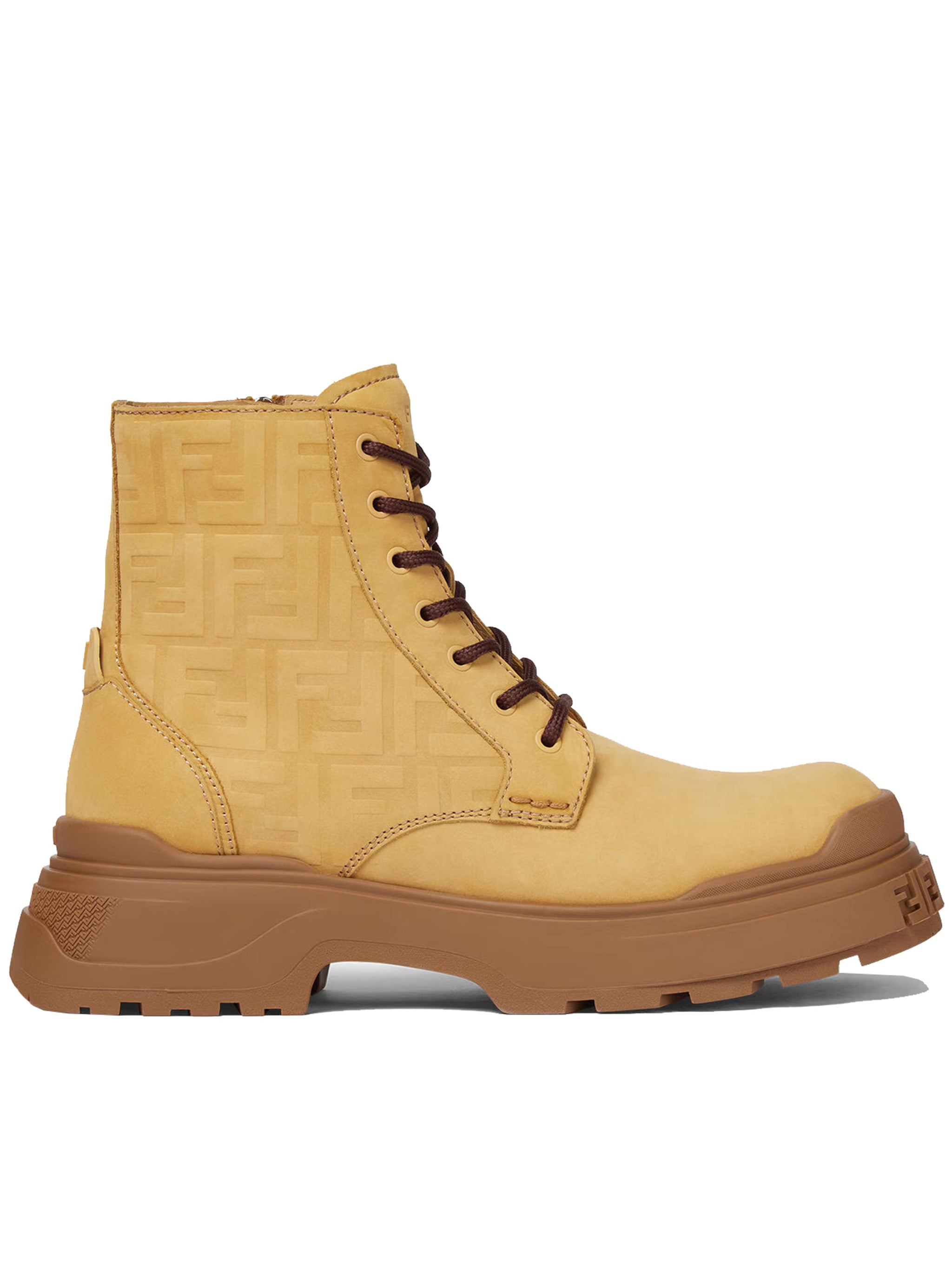 High-Top Nubuck Leather Embossed Pattern Boots