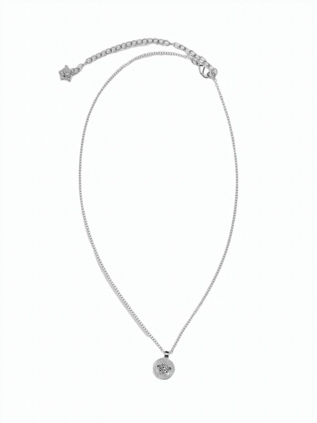 Silver-tone Metal Necklace with Medusa Pendant