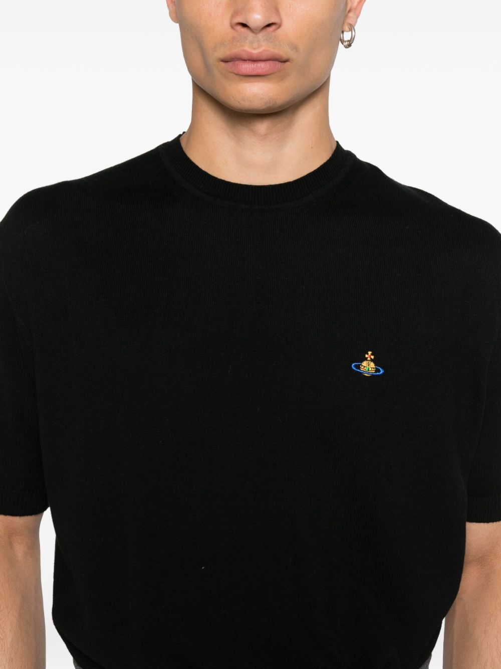 Short-Sleeved Sweatshirt in Organic Cotton-Cashmere Blend