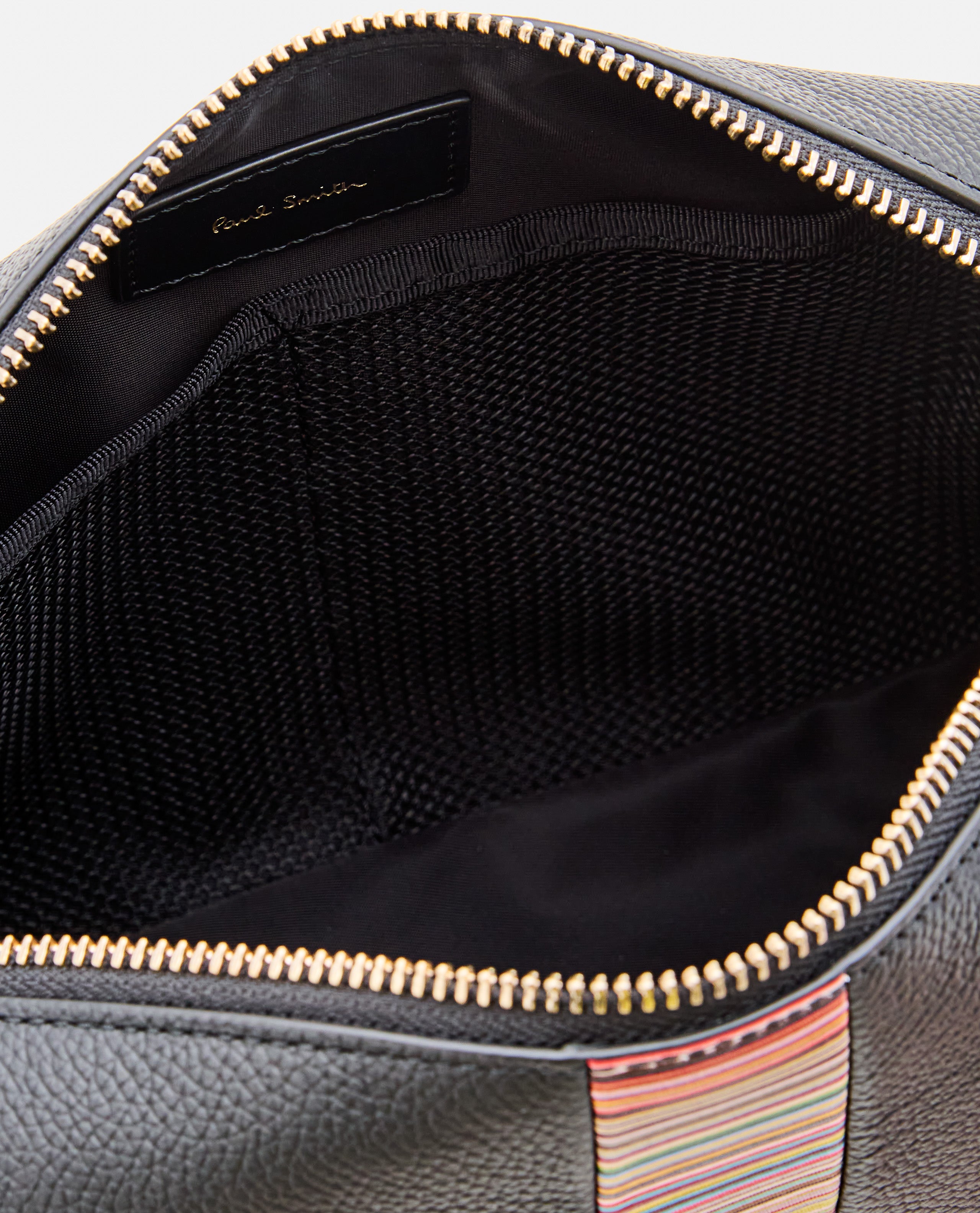 Black Grained Leather Beauty Case