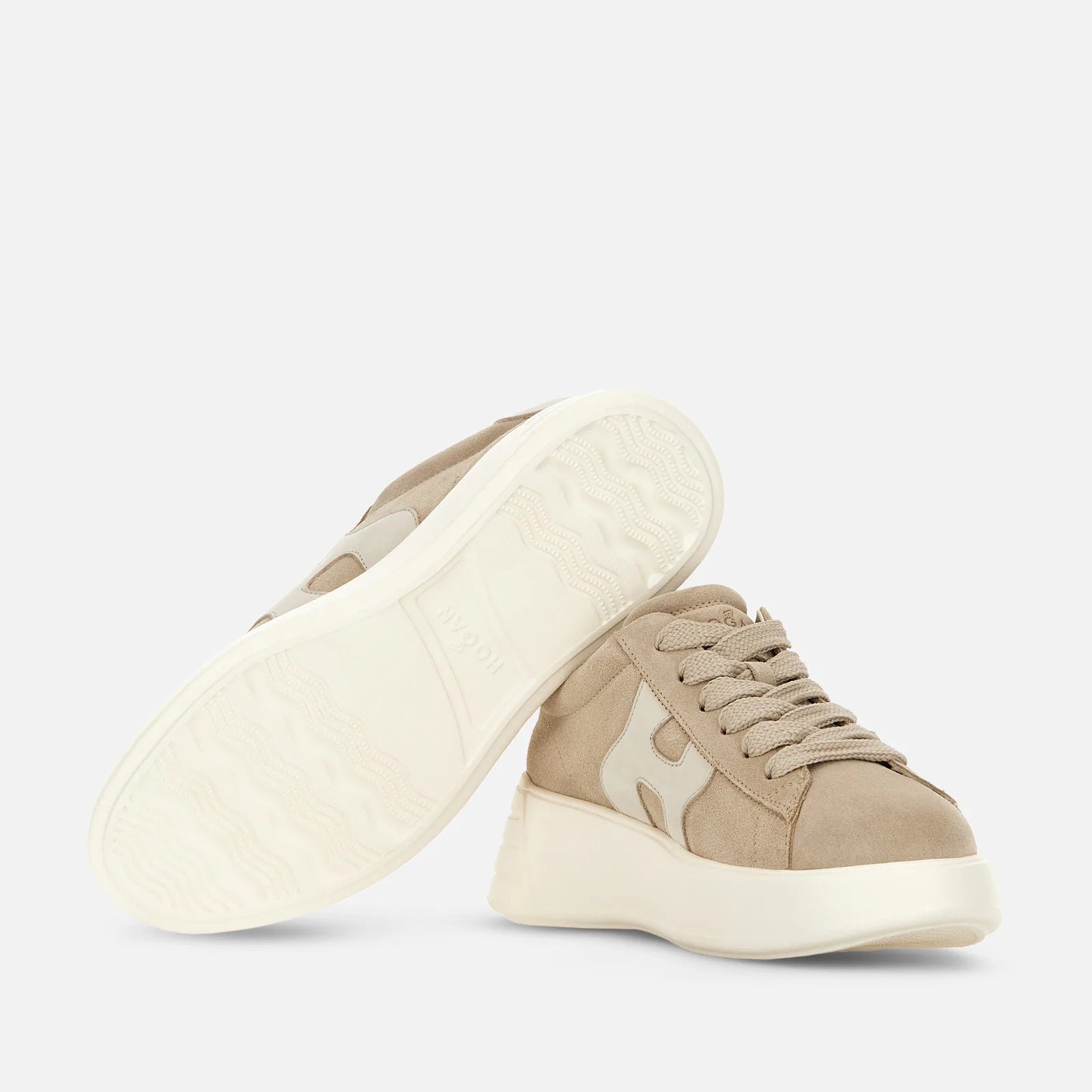 Beige Cream Rebel H562 Lace-Up Sneakers