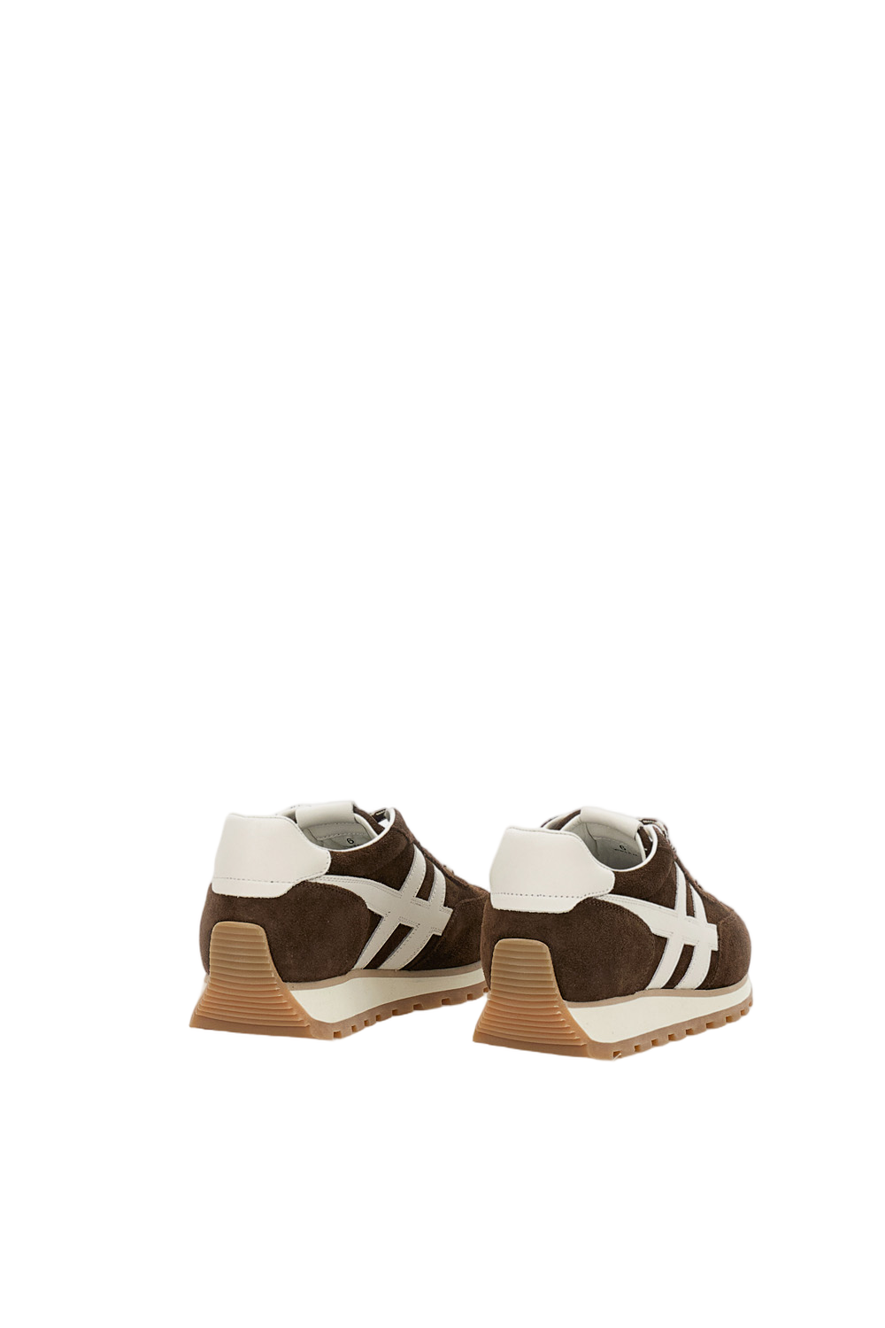 Brown Sneakers With Smooth Finish And Sturdy Sole 86Er Suede