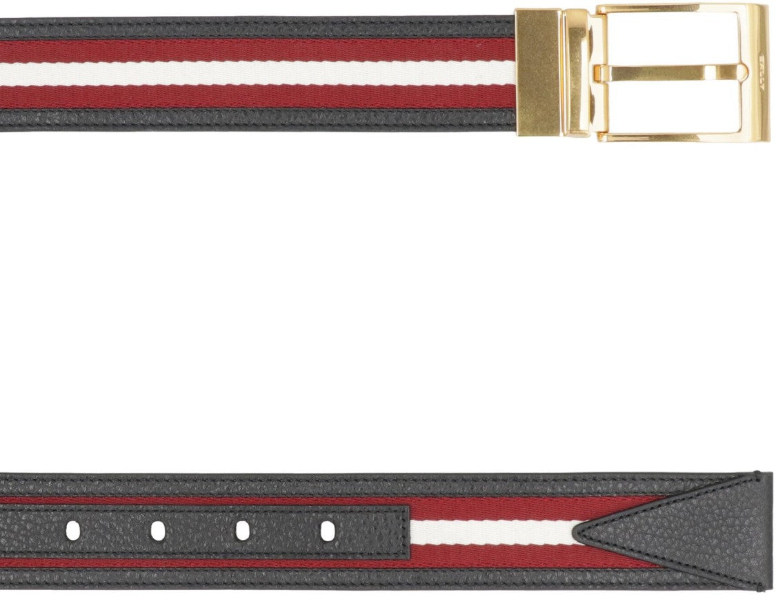 Bold Striped Leather Belt