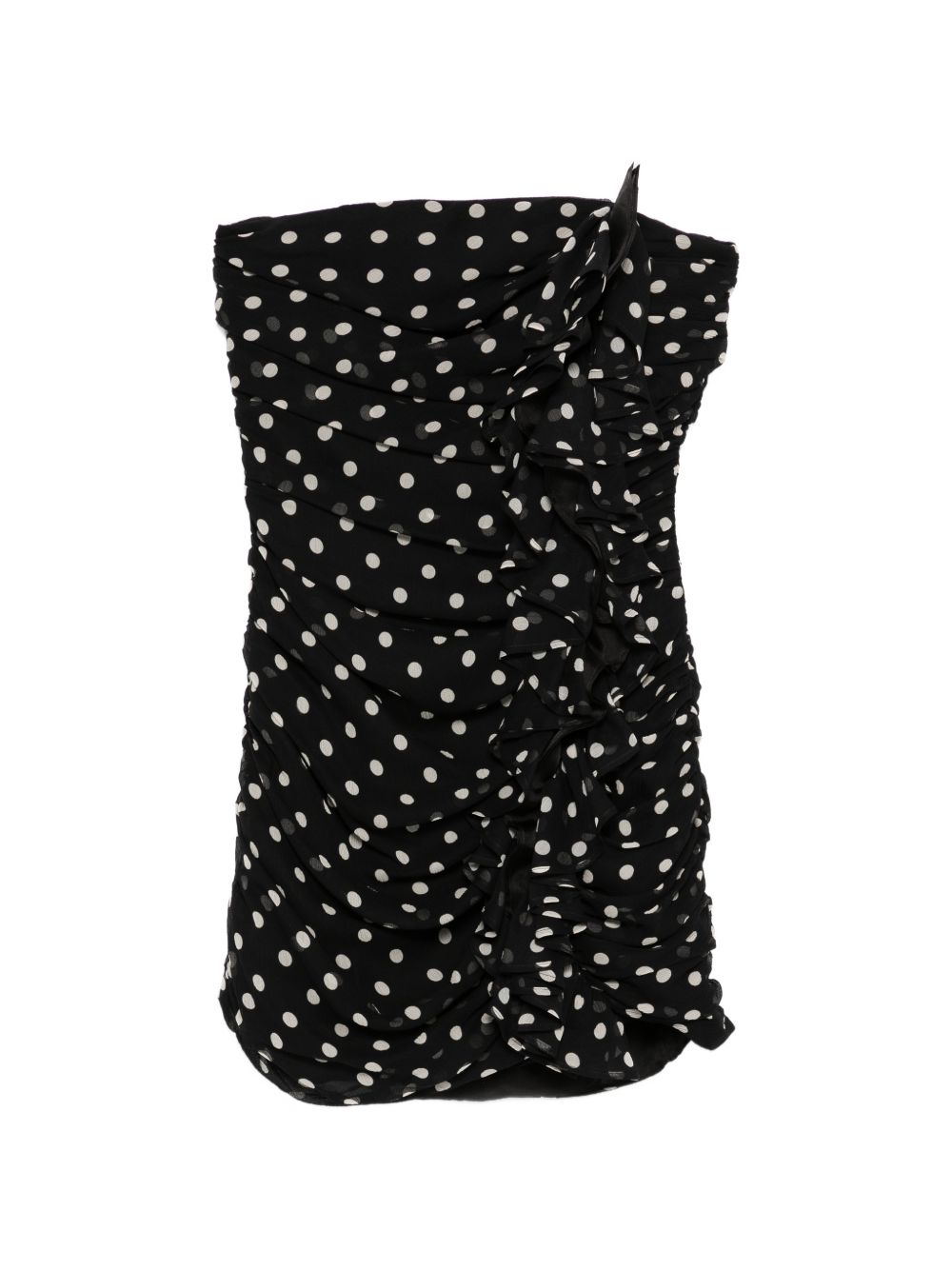 Ruched Black Mini Dress