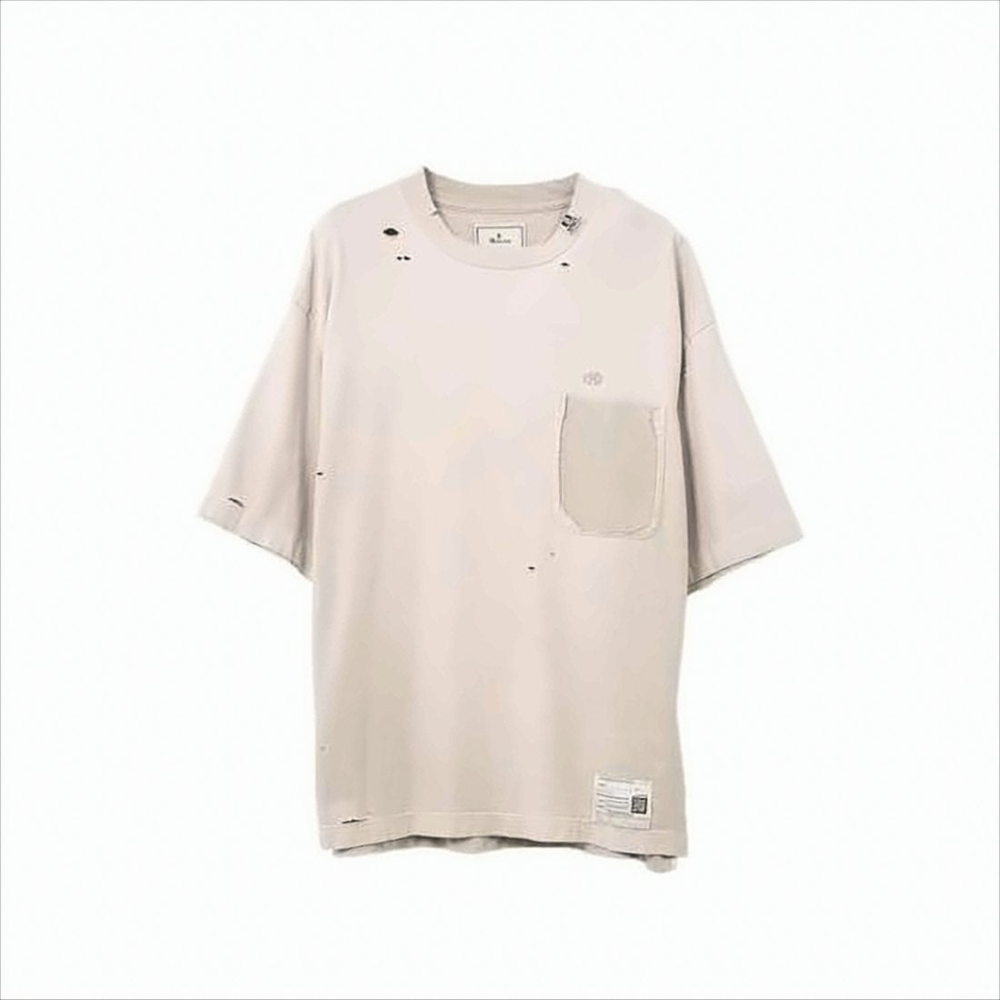 Distressed Short-Sleeve T-Shirt with Pocket Detail