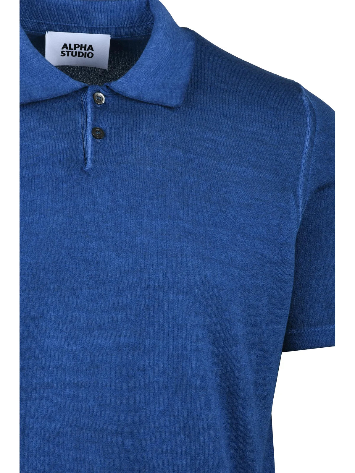 Indigo Cotton Knit Polo