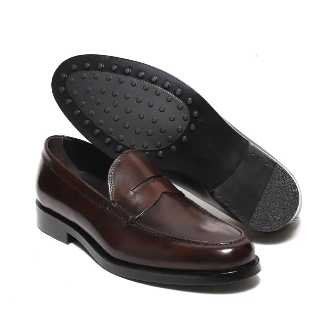 Moccasin With Mask In Soft Antiqued Brown Leather