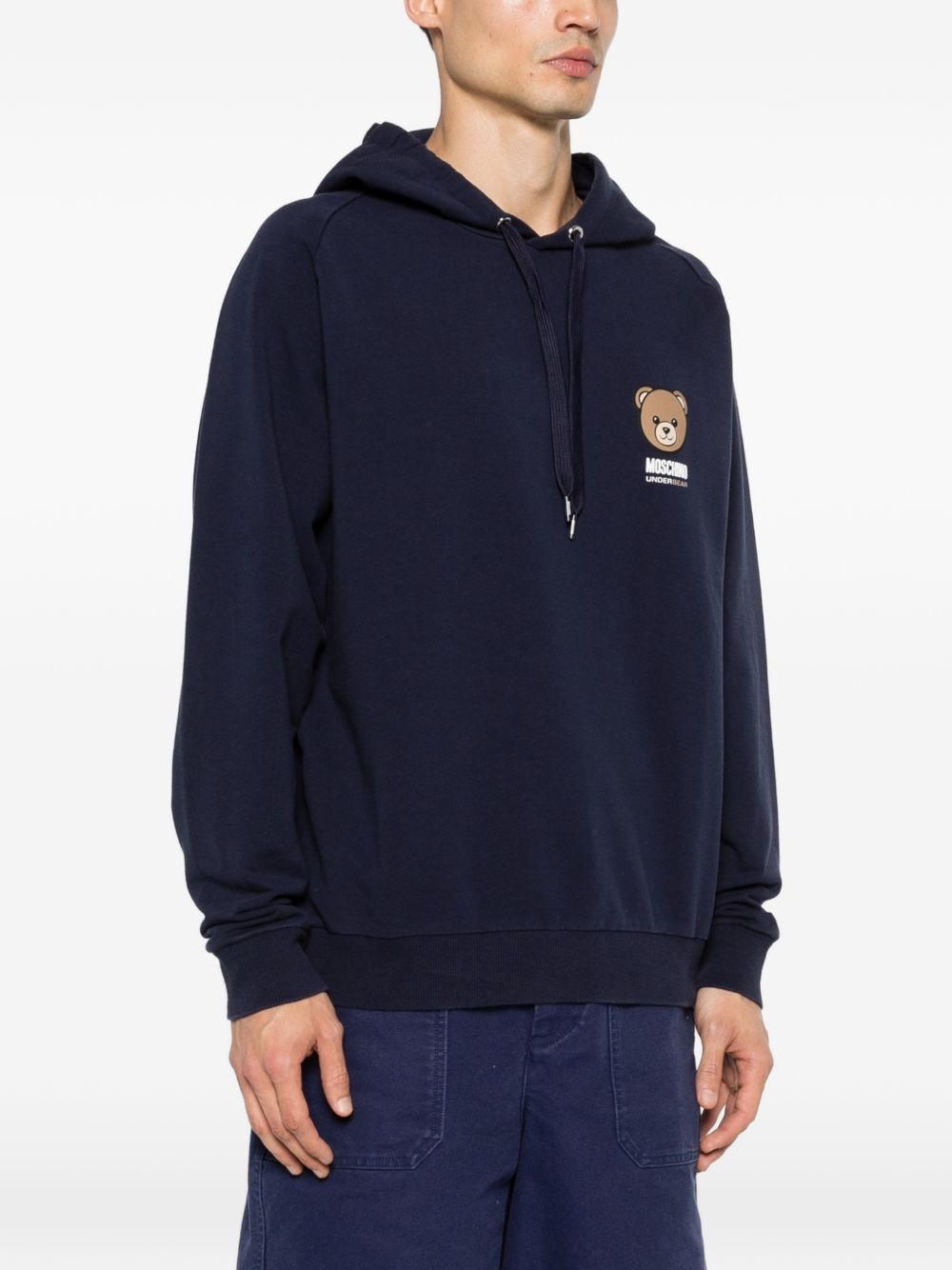 Blue Silk and Nylon Blend Hoodie