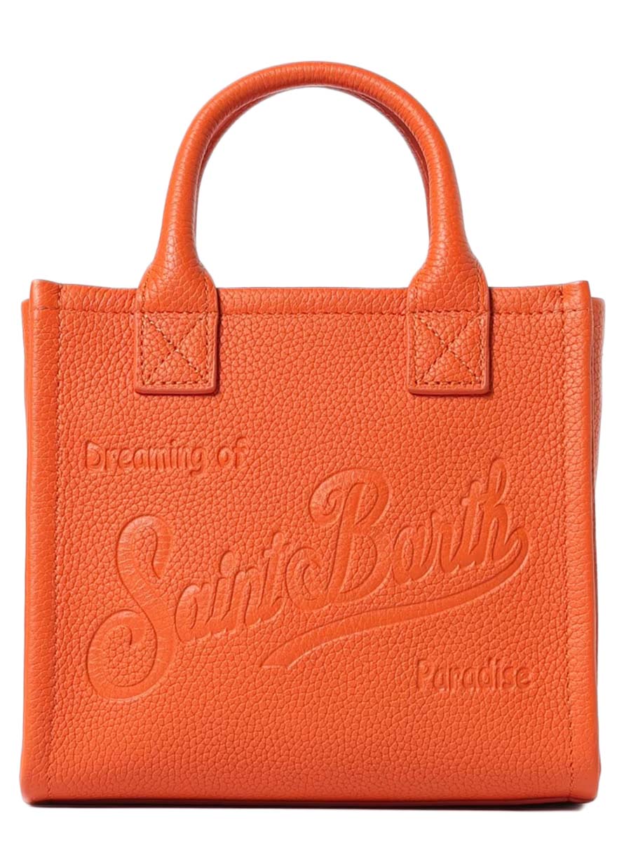 Textured Small Handbag With Adjustable Strap And Embossed Lettering