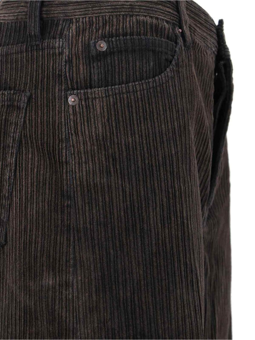 Tailored Brown Trousers With Mid-Rise Waist