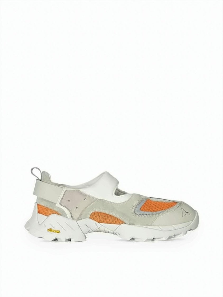 Sporty White Sneakers with Calf Leather Accents