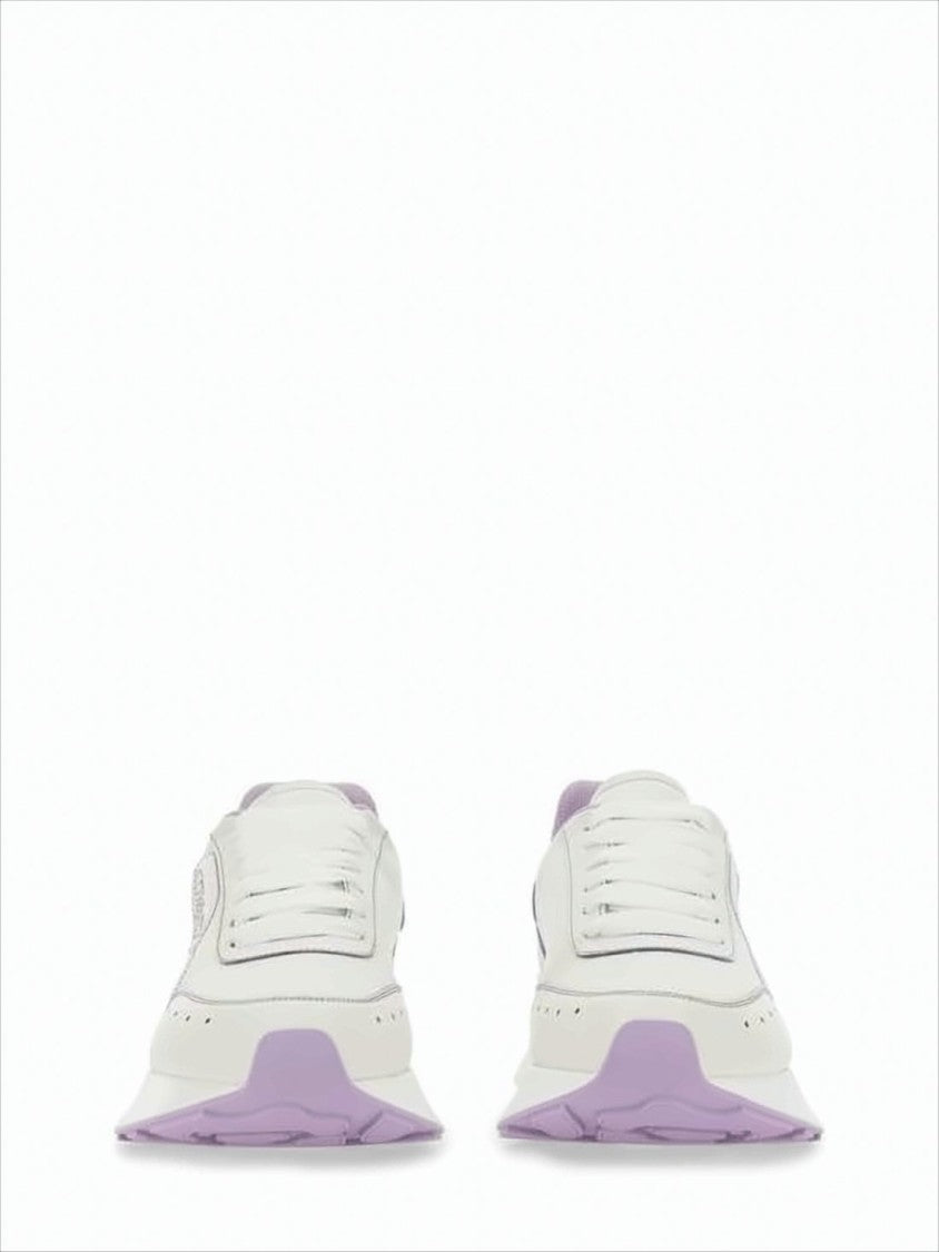 Lavender-Accented White Sneakers