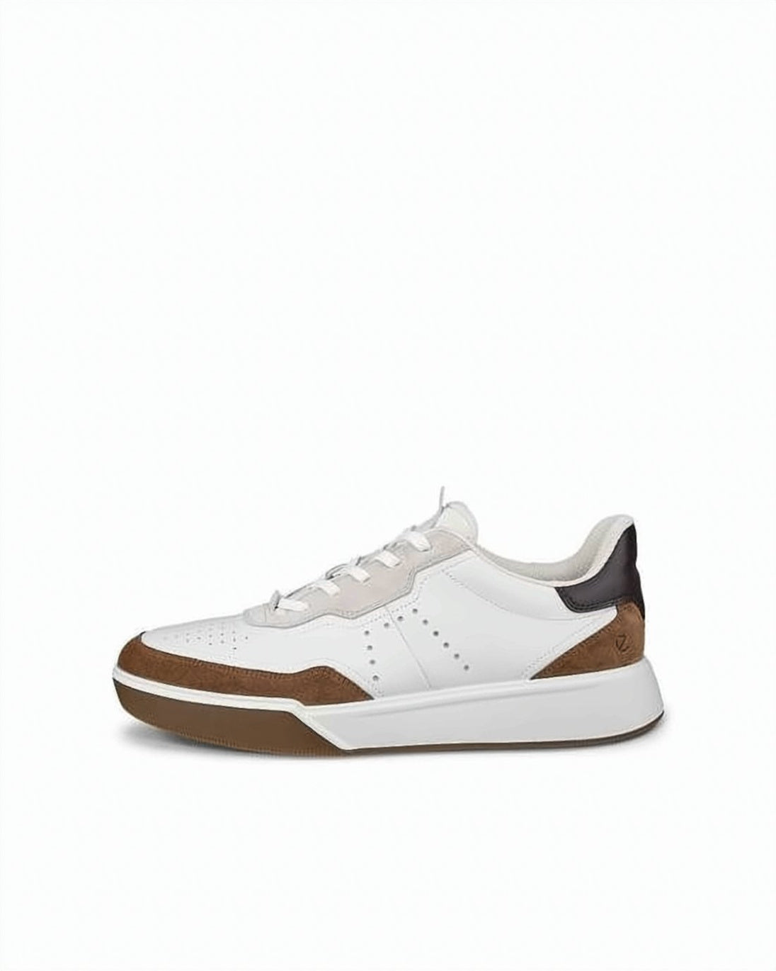 Low-Top White Leather Sneakers with Suede Accents