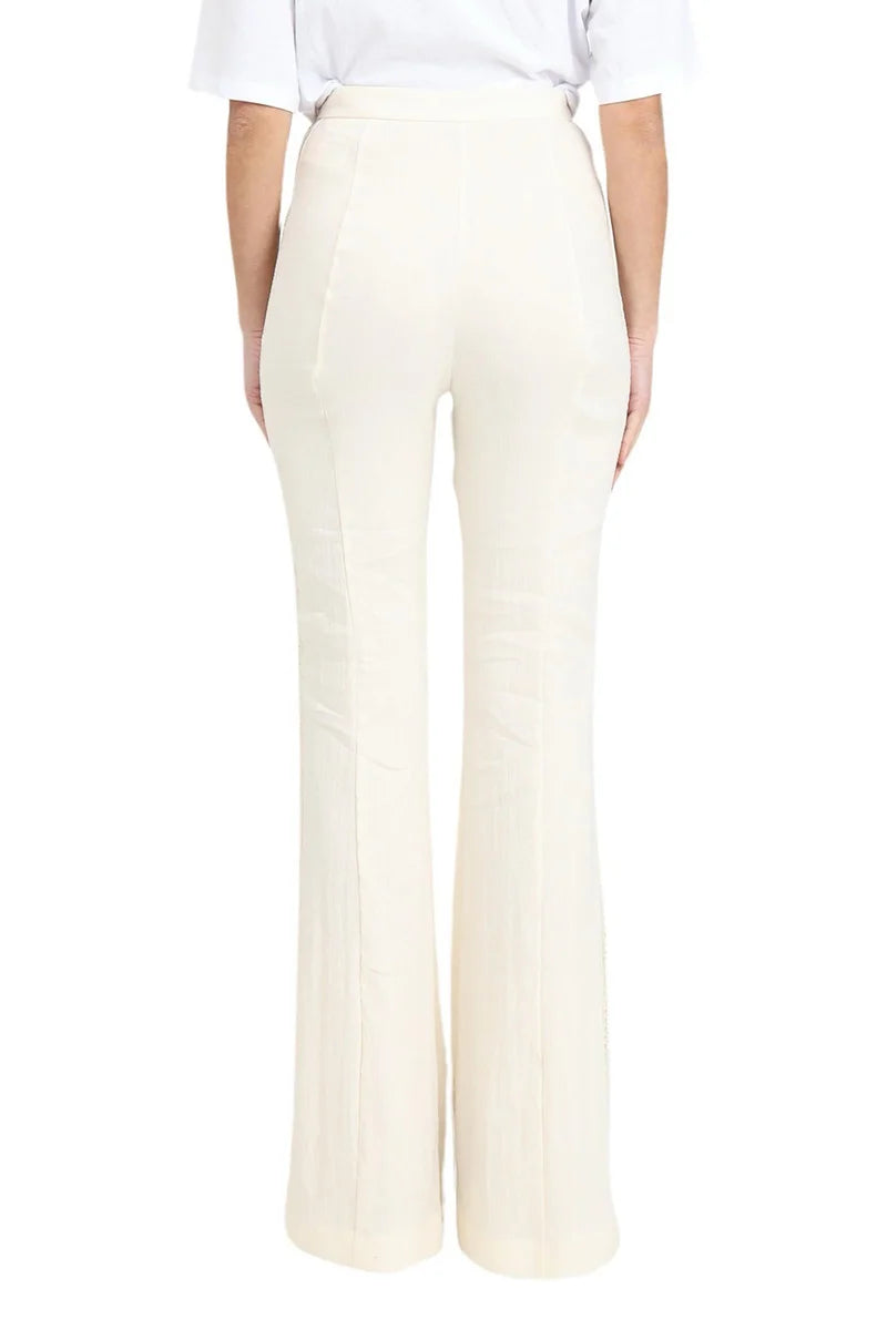 Linen Polyamide Trousers - Cream
