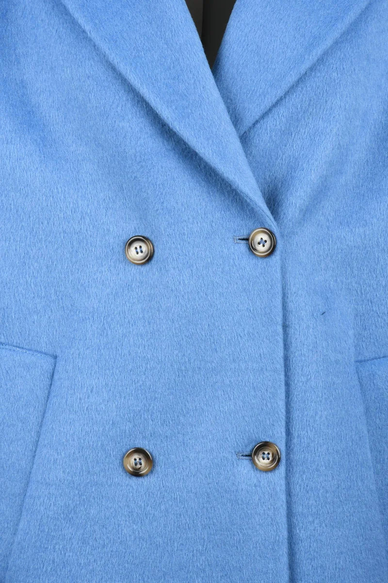 Double-Breasted Coat - Light Blue
