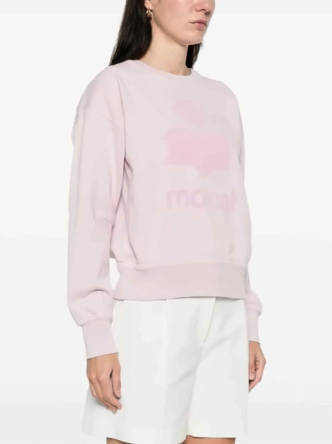 Pastel Pink Long-Sleeve Sweatshirt With Subtle Logo