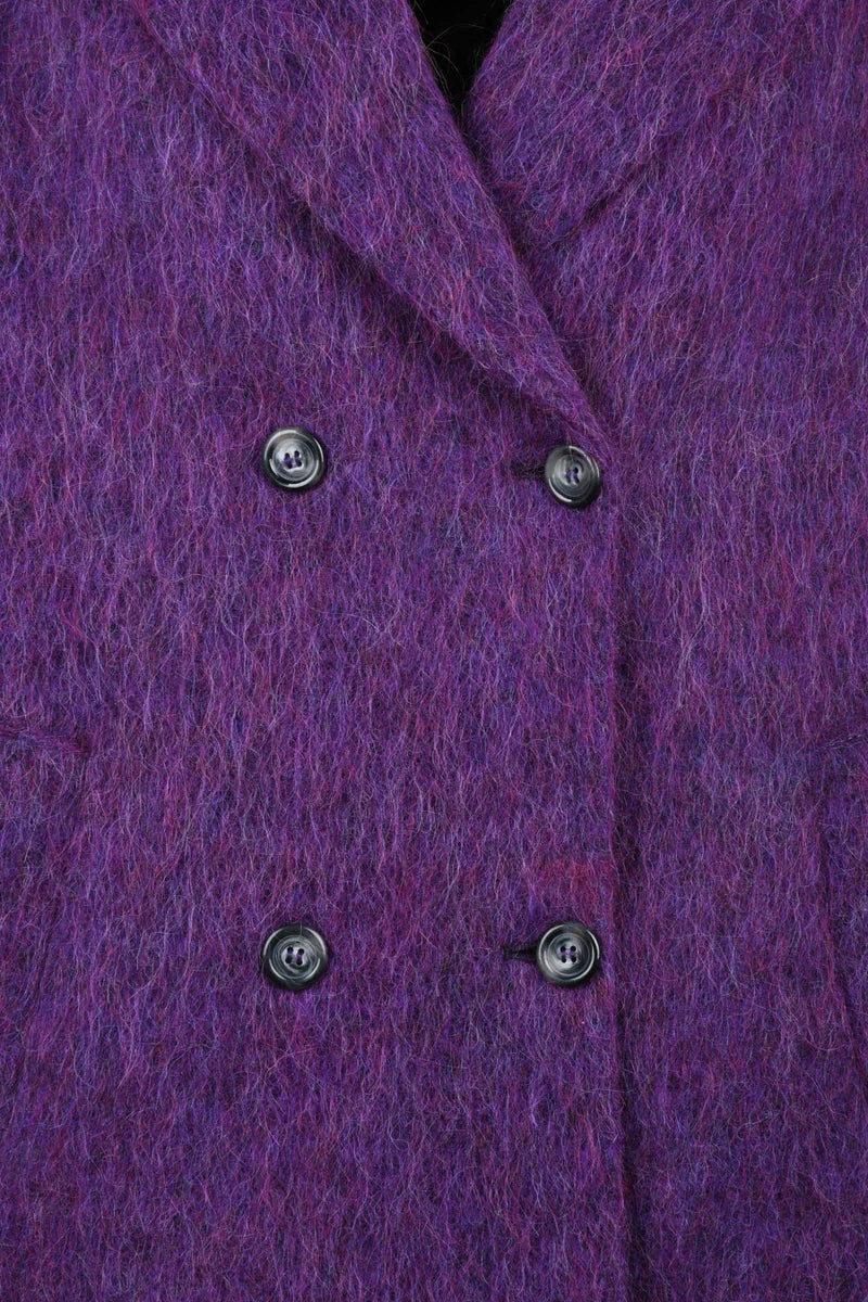 Double-Breasted Coat - Purple