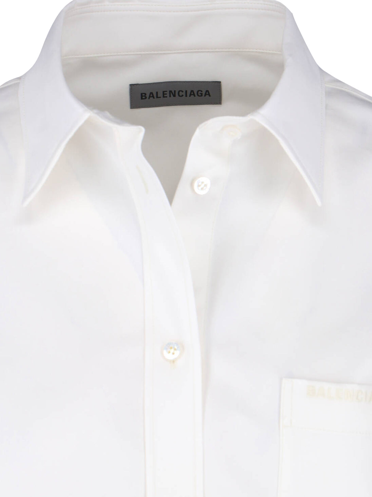 White Asymmetrical Cotton Silk Blend Shirt