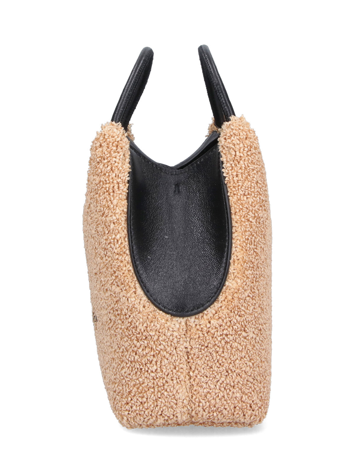 Trapezoidal Textured Beige Bag