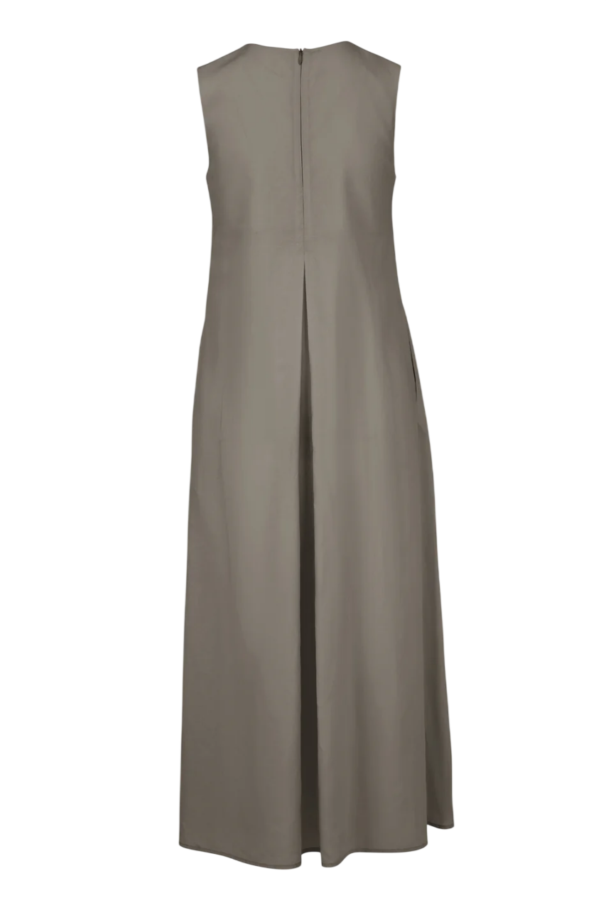 Maxi Cream Dress with Printed Design