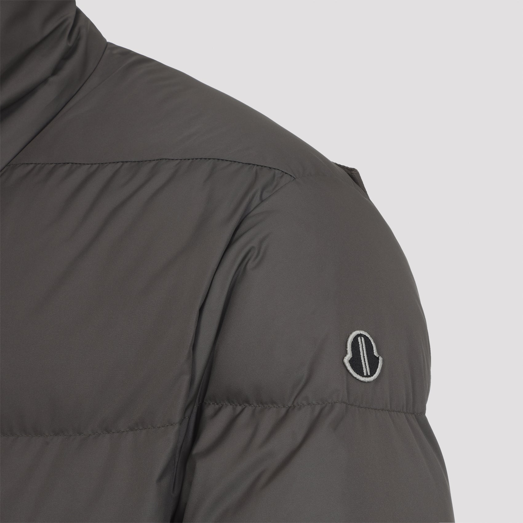 Oversized Grey Down-Filled Cyclopic Jacket With High Collar