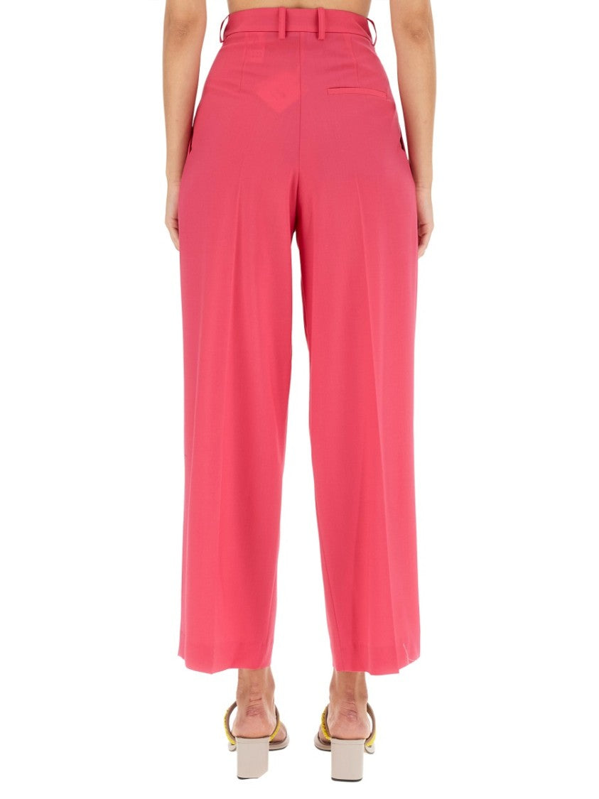 High-Waisted Wool Pants With Pleated Front