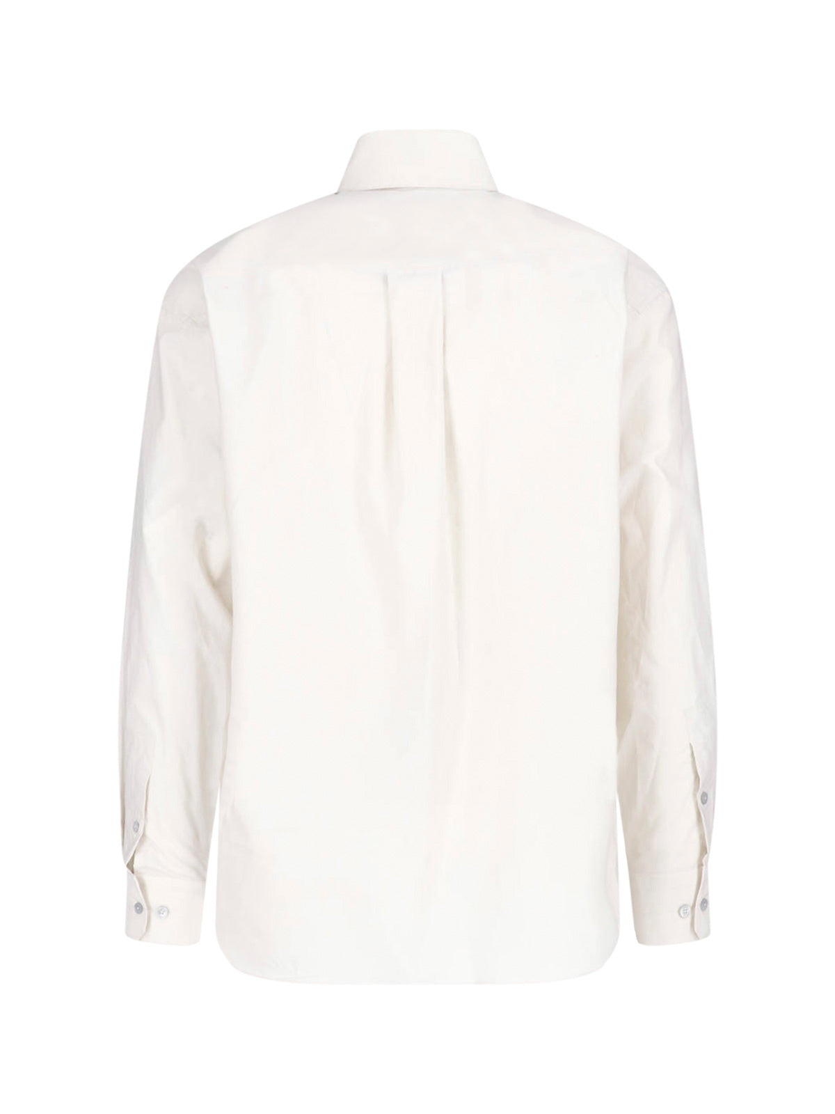 Cream Classic Collar Cotton Silk Shirt