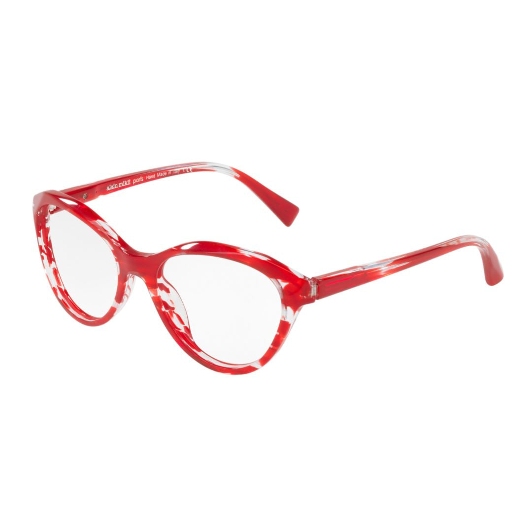 3076 Vista Cat-Eye Frame Sunglasses with Translucent Red Acetate