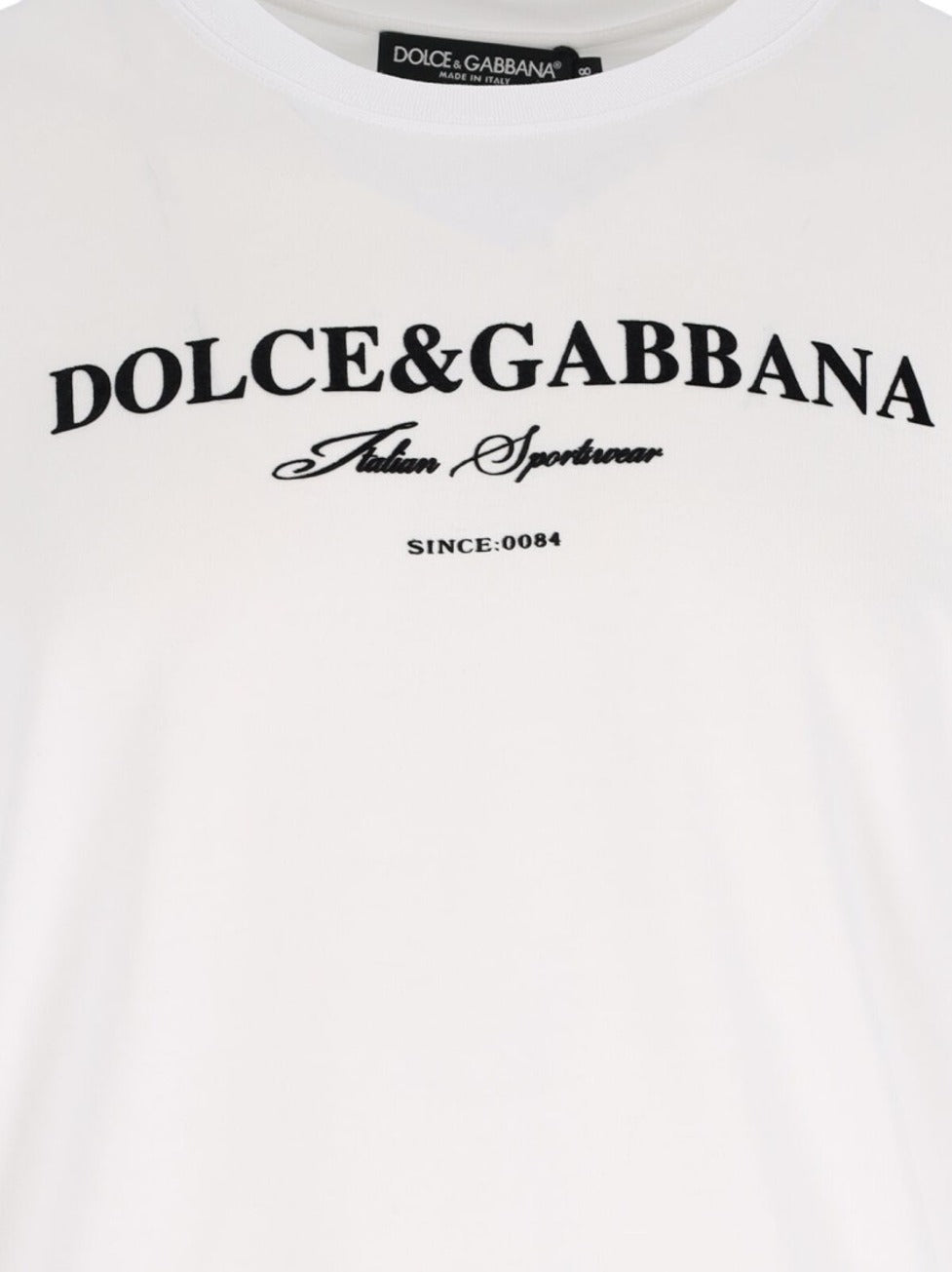 Contrasting Logo Print White T-Shirt