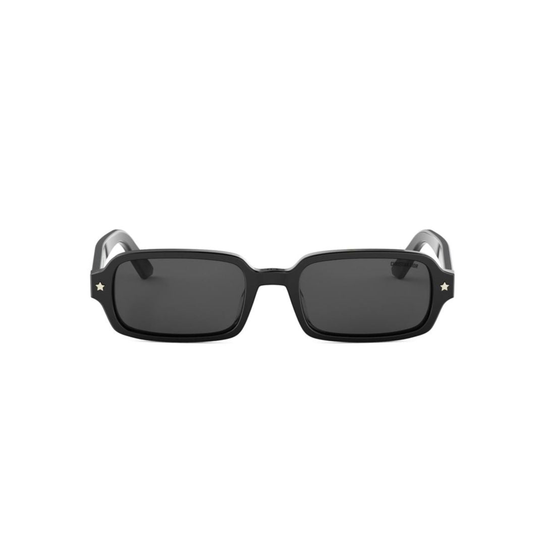 Rectangular Black Plastic Sunglasses With Elegant Design