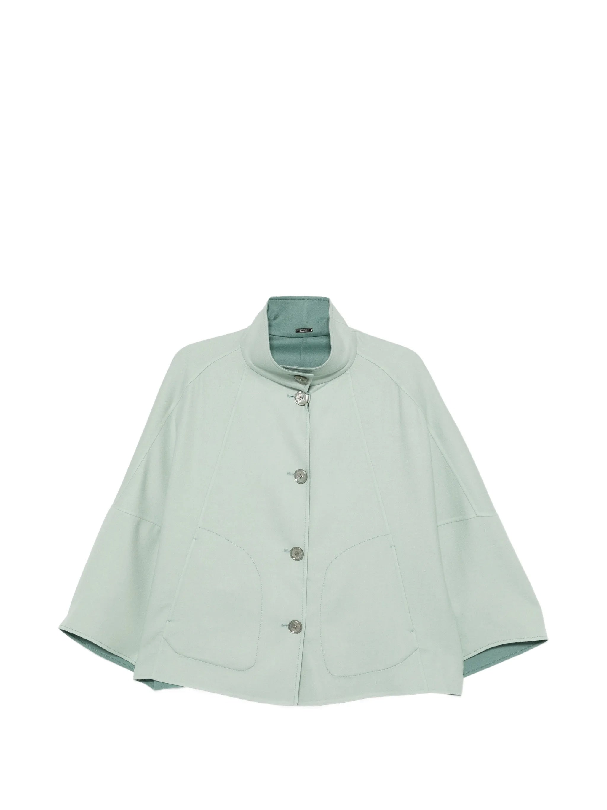 Short Loose Fitting Jacket With High Collar